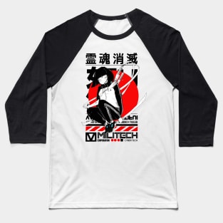 Cool Japanese Girl Samurai Baseball T-Shirt